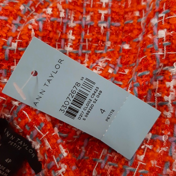 NWT Ann Taylor Orange Tweed Dress - Picture 6 of 6